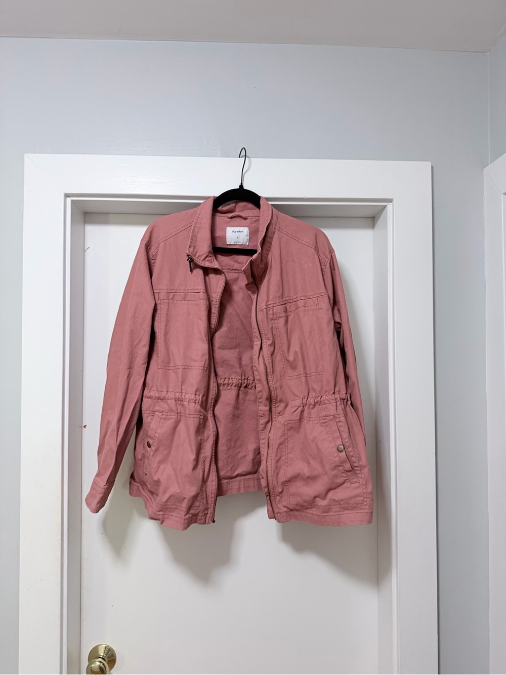 Old Navy Dusty Rose Utility Jacket with Drawstring Waist